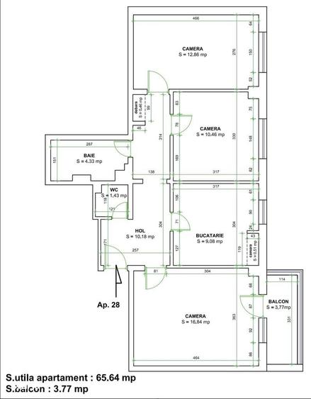 Apartament 3 camere Grivitei -Onix,renovat,mobilat,parcare,138000 Euro - 2