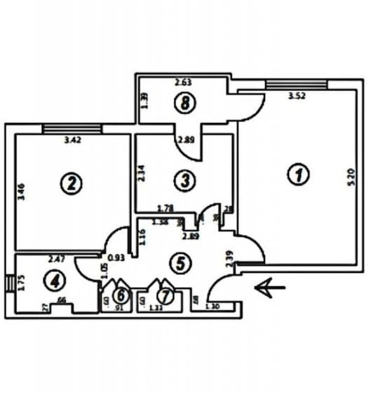 Apartament cu 2 camere decomandat în Sărari
