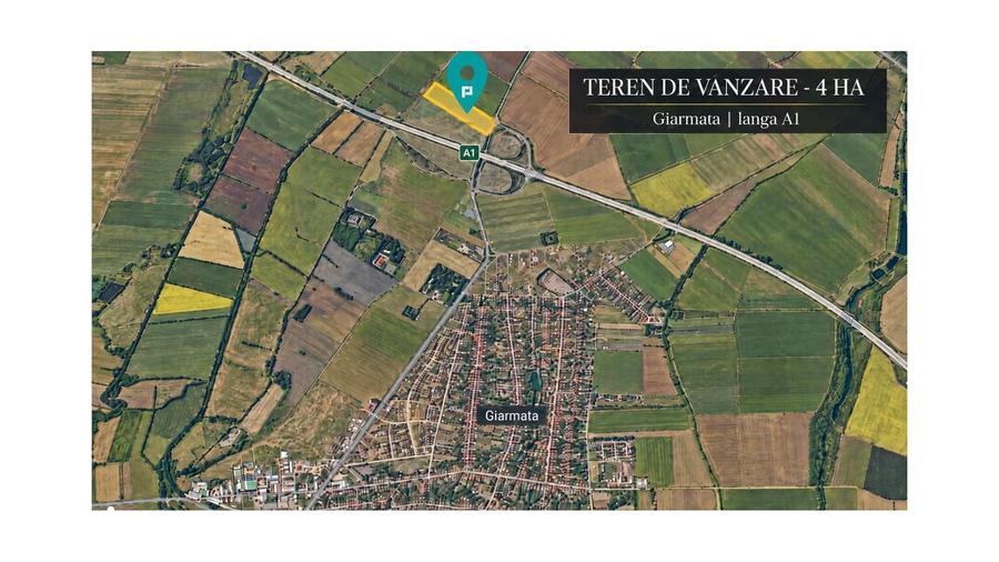 Teren de 39480 mp, în Giarmata
