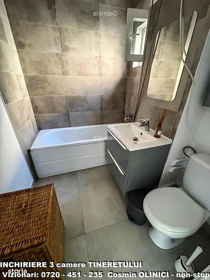 Apartament cu 3 camere decomandat, mobilat în Tineretului