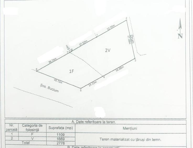 Teren Construcții intravilan de 2779 mp, în Bucium