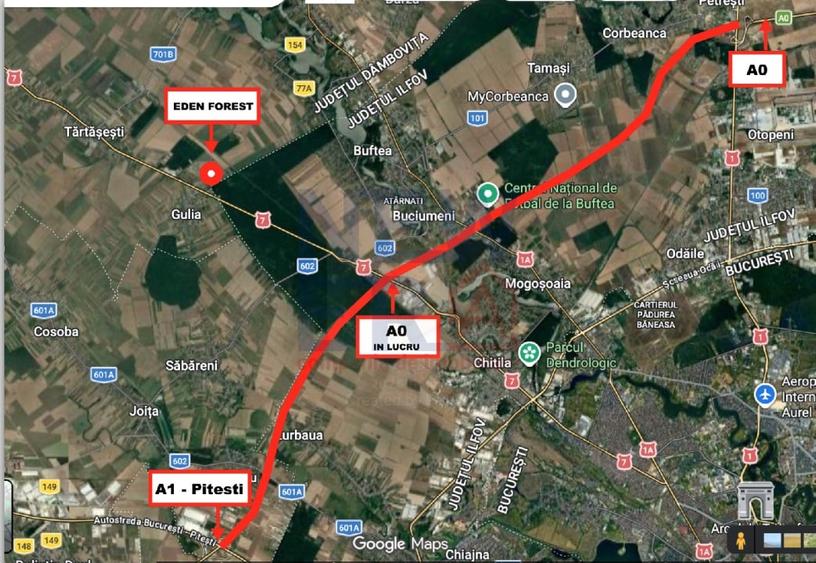 Teren Construcții intravilan de 589 mp, în Gulia