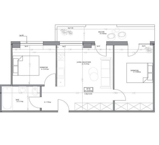 Apartament nou cu 3 camere, confort I, etaj 1, finisat modern, mobilat si utilat in Marasti - 1