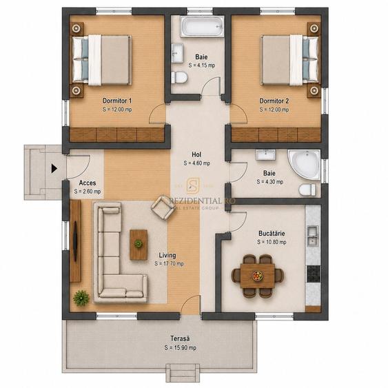 Casă cu 3 camere cu Teren 320 Mp în Berceni