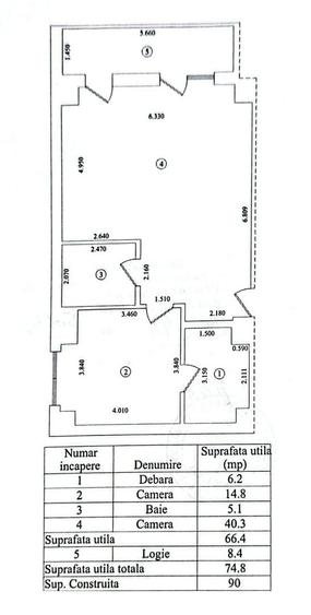 Apartament cu 2 camere decomandat, mobilat în Gară