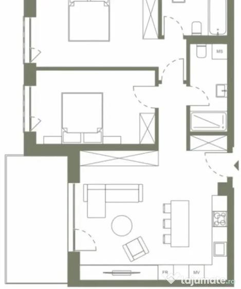 Apartament cu 3 camere 72.7 mp si terasa de 12.4 mp in Hexag - Cluj-Napoca (Cluj) - 1