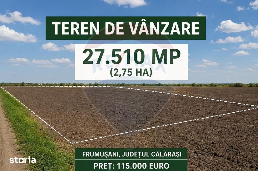 Teren de 27510 mp, în Frumușani