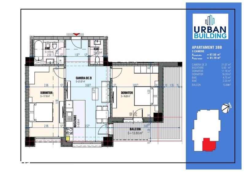 Apartament cu 3 camere în Central