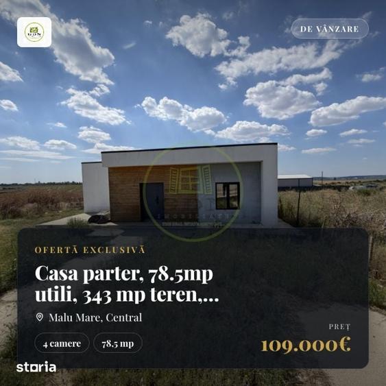 Casă cu 4 camere cu Teren 343 Mp în Malu Mare