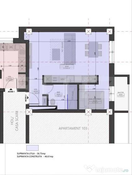 Apartament cu 2 camere semidecomandat în Central
