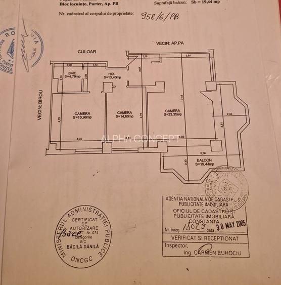Apartament cu 3 camere, mobilat în Central