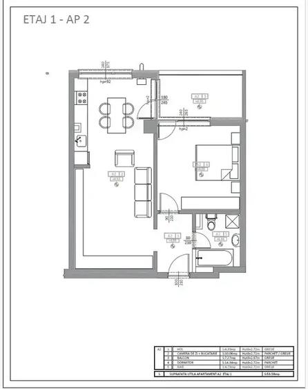 Apartament cu 2 camere semidecomandat în Unirii