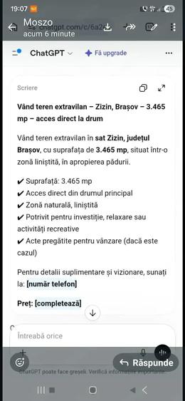 Teren de 3465 mp, în Zizin