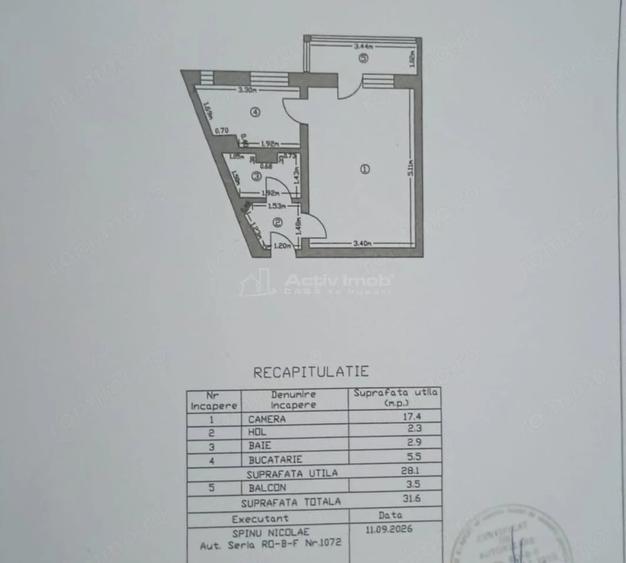 Garsonieră semidecomandată în Căzănești (Râmnicu Vâlcea)
