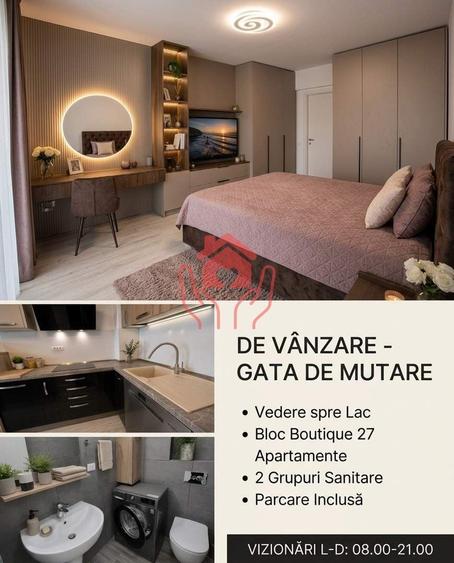 SISESTI-2 camere mobilate, 2 bai, terasa cu vedere lac, bloc boutique, parcare! - 24