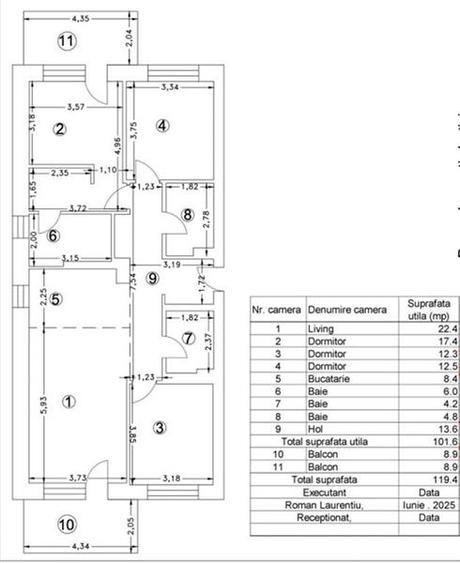 Apartament cu 4 camere decomandat, mobilat în Aviației