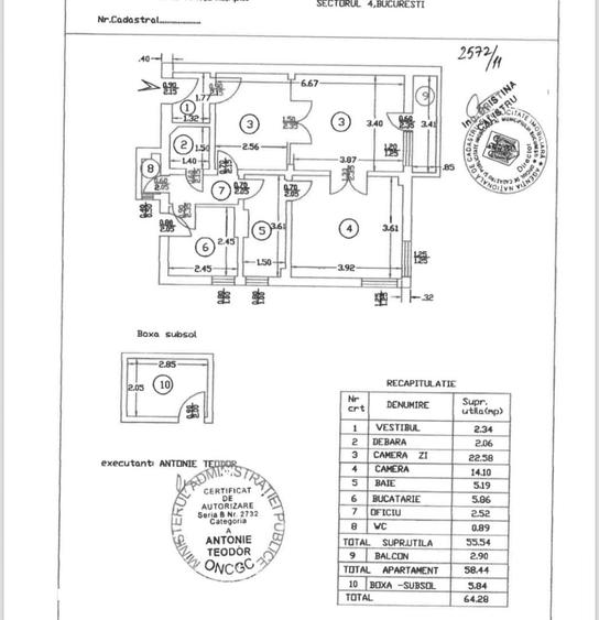 Apartament cu 2 camere semidecomandat în Tineretului