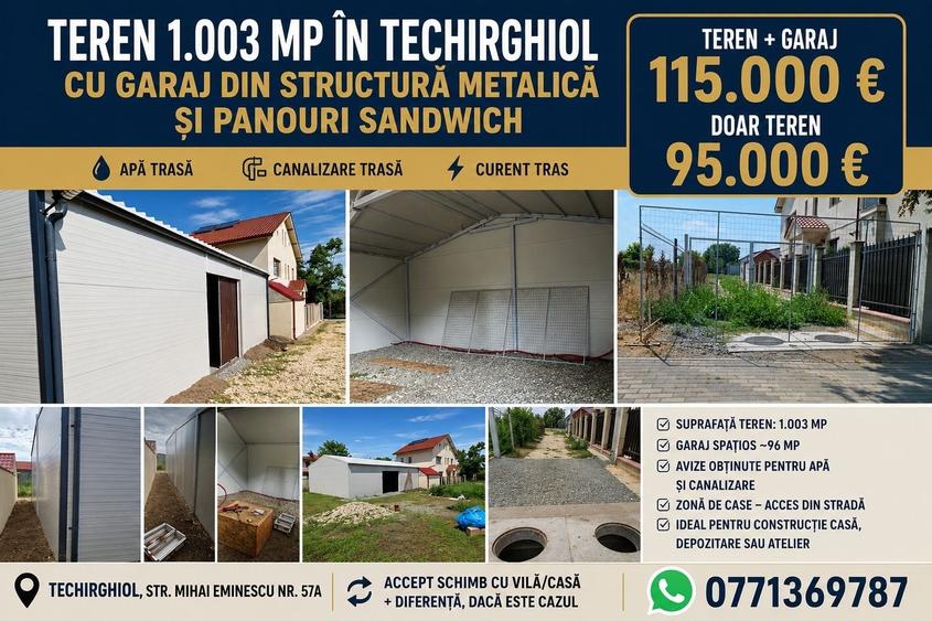 Teren 1003 mp cu garaj din panouri sandwich - 1