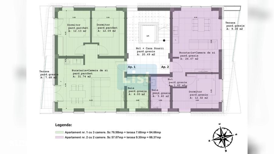 Apartament cu 3 camere în Gării