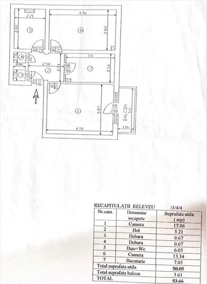 Apartament cu 2 camere decomandat în Galata