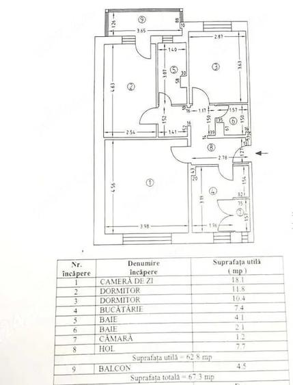 Apartament cu 3 camere decomandat în Traian