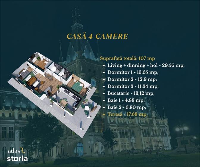 Casă cu 4 camere cu Teren 432 Mp în Miroslava