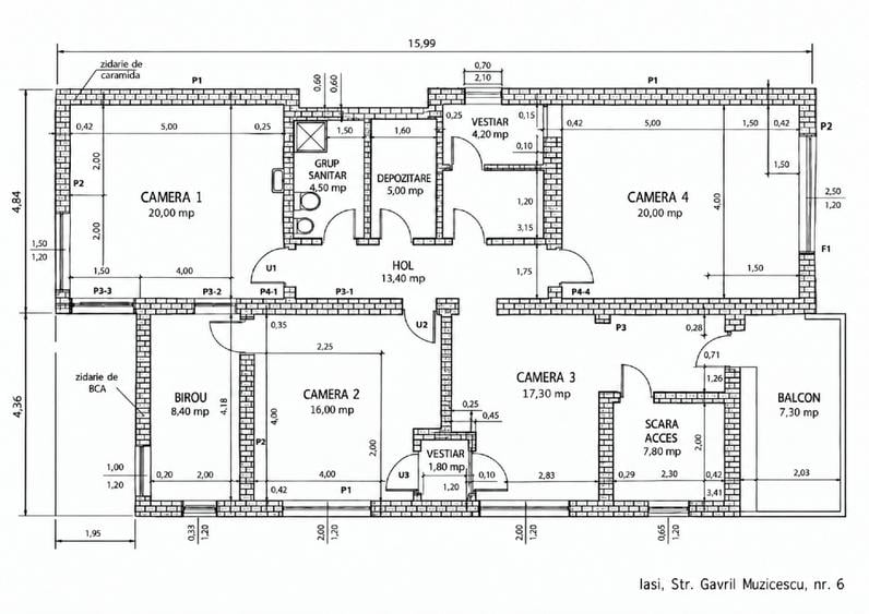 Apartament cu 4 camere decomandat în Gară