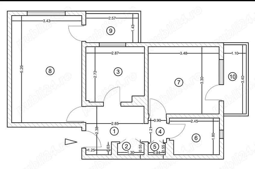 Apartament cu 2 camere decomandat în Rahova
