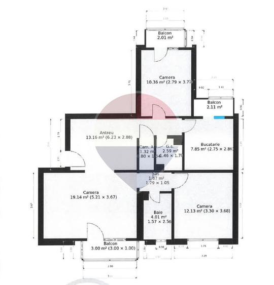 Apartament cu 3 camere semidecomandat, mobilat în Aurel Vlaicu