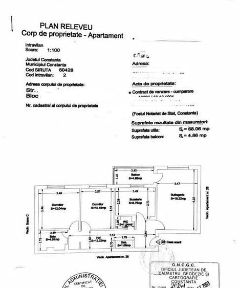 Apartament cu 3 camere decomandat, mobilat în Casa de Cultură