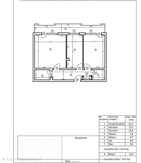 Apartament cu 3 camere decomandat în Ultracentral
