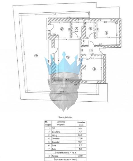 Apartament cu 3 camere decomandat, mobilat în Unirii