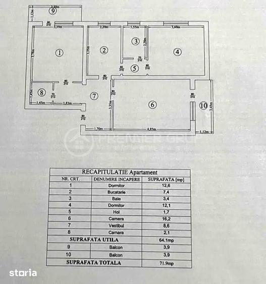 Apartament cu 3 camere decomandat în Tătărași