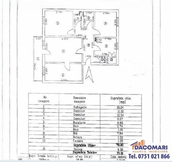 Apartament cu 4 camere în Mazepa 1