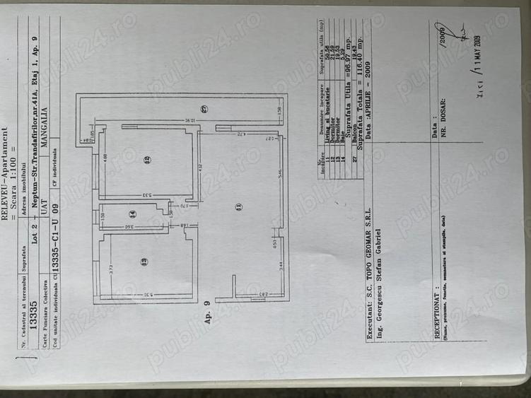 Apartament cu 3 camere semidecomandat în Central