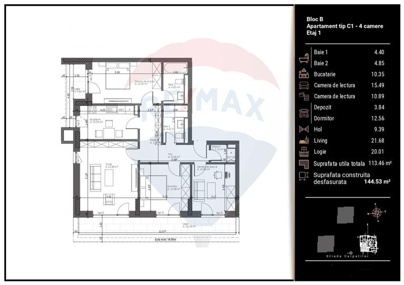Apartament cu 4 camere în Astra