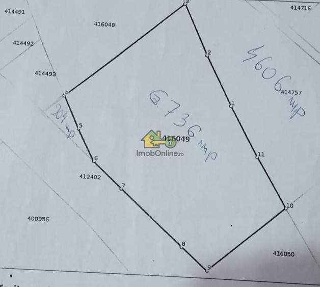 Teren agricol de 6736 mp, în Exterior Nord