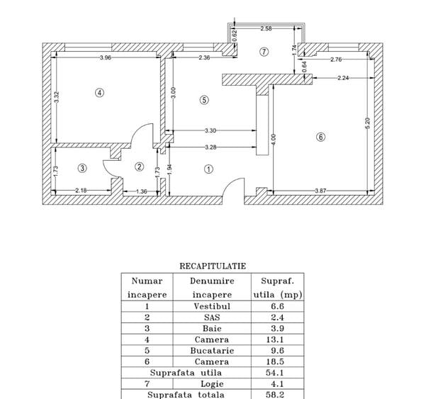 Apartament cu 2 camere decomandat în Virtuții