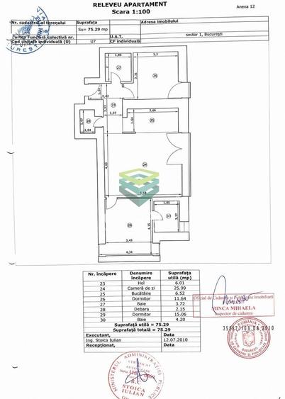 Apartament cu 3 camere semidecomandat în Arcul de Triumf