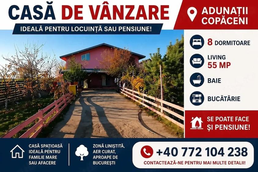 Casă cu Teren 600 Mp în Adunații-Copăceni