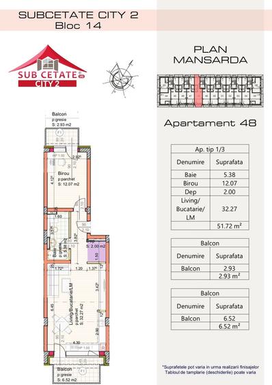 Apartament cu 2 camere în Sânpetru