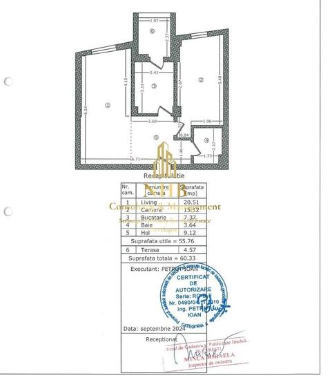 Apartament cu 2 camere nedecomandat, mobilat în Doamna Ghica