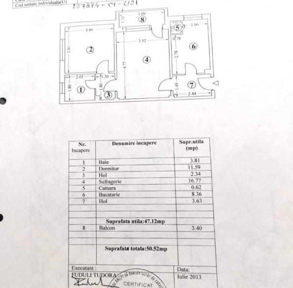 Apartament cu 2 camere semidecomandat, mobilat în Central