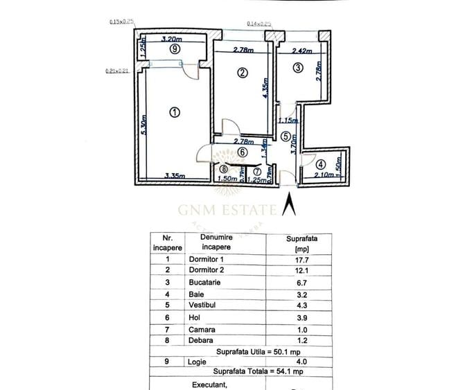 Apartament cu 2 camere decomandat în 1 Decembrie 1918