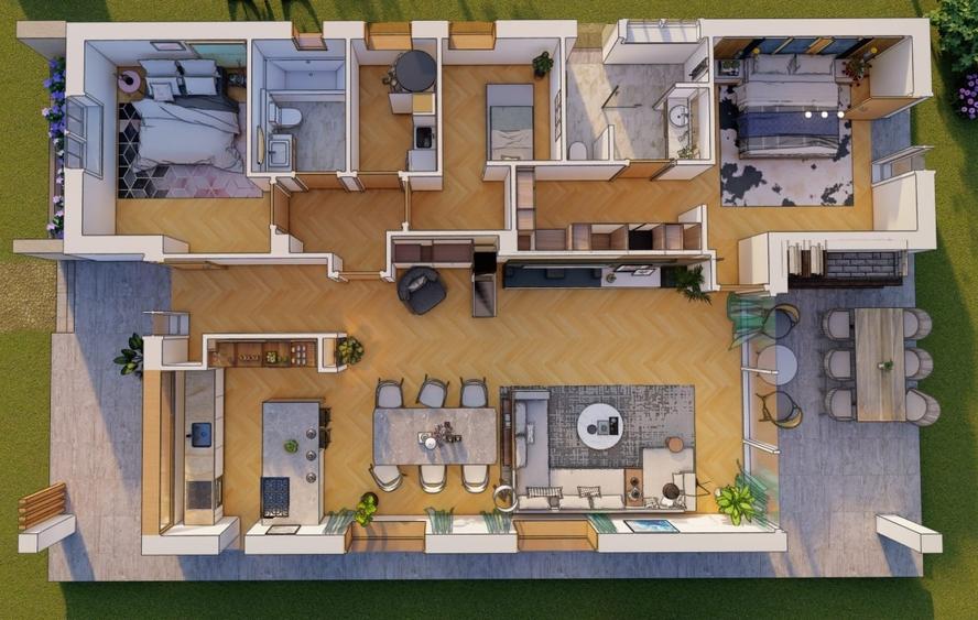 Casă individuală cu 4 camere cu Teren 487 Mp în Hărman