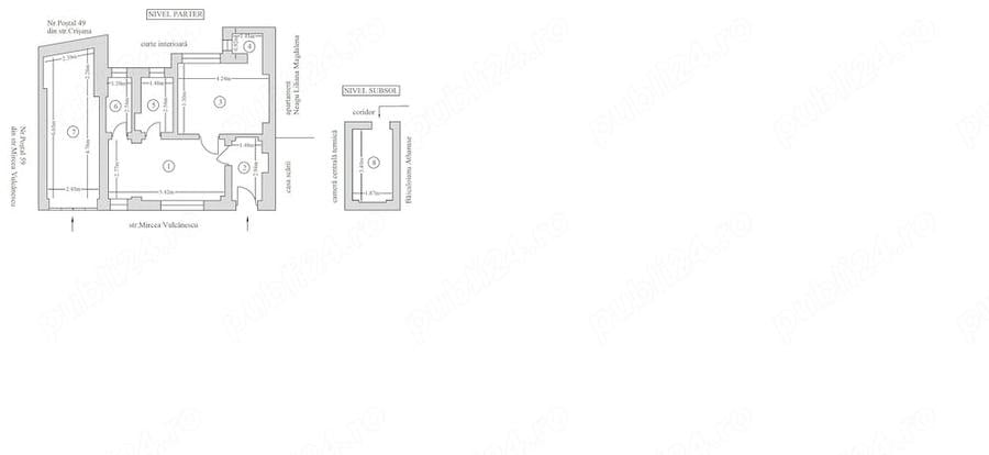Apartament cu 2 camere nedecomandat în Exterior Vest