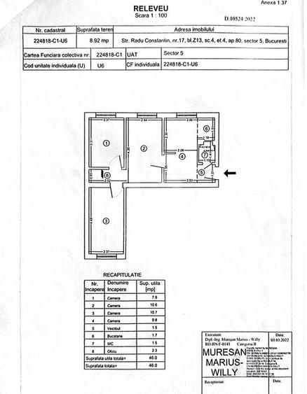 Apartament cu 3 camere în Ferentari