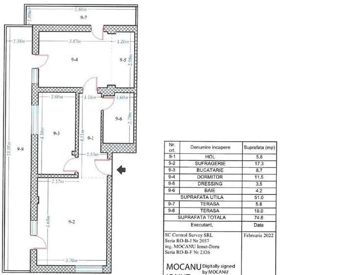 Apartament cu 2 camere decomandat în Exterior Vest