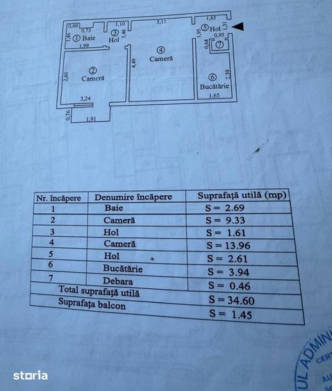 Apartament cu 2 camere în Obor