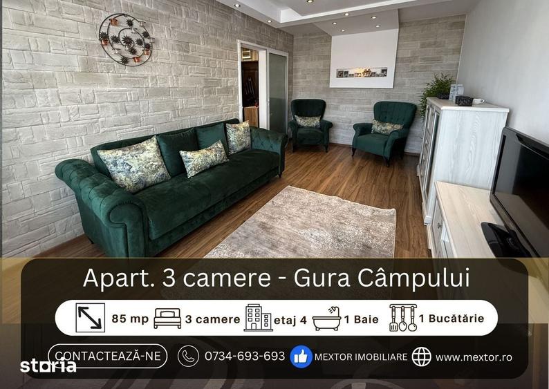Apartament cu 3 camere decomandat în Central